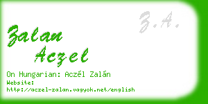 zalan aczel business card